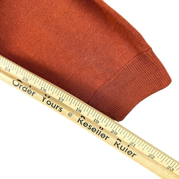 Oxford Golf Sweater Men's XL Rust Red Argyle Wool Long Sleeve Pullover - Picture 5 of 8